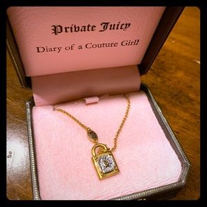 Juicy Couture Lock Diamond Pendant Necklace
